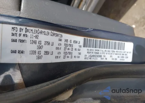 2003 Jeep Grand Cherokee Laredo z USA, uszkodzony, nr VIN 1J4GW48N53C603088